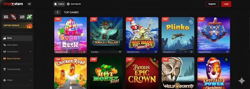 Главная страница Chipstars Casino